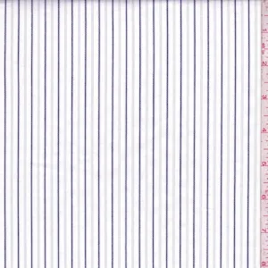 1 1/8 YD PC-White/Black Stripe Shirting Fabric