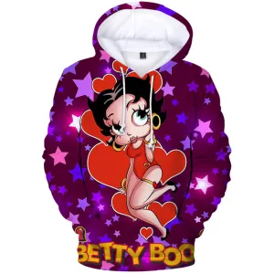 3D Printed Betty Boop Hoodies Pullovers Sweatshirt