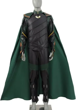 Adult Loki Costume Men Loki Laufeyson Cosplay Outfit with Helmet Cloak for Halloween