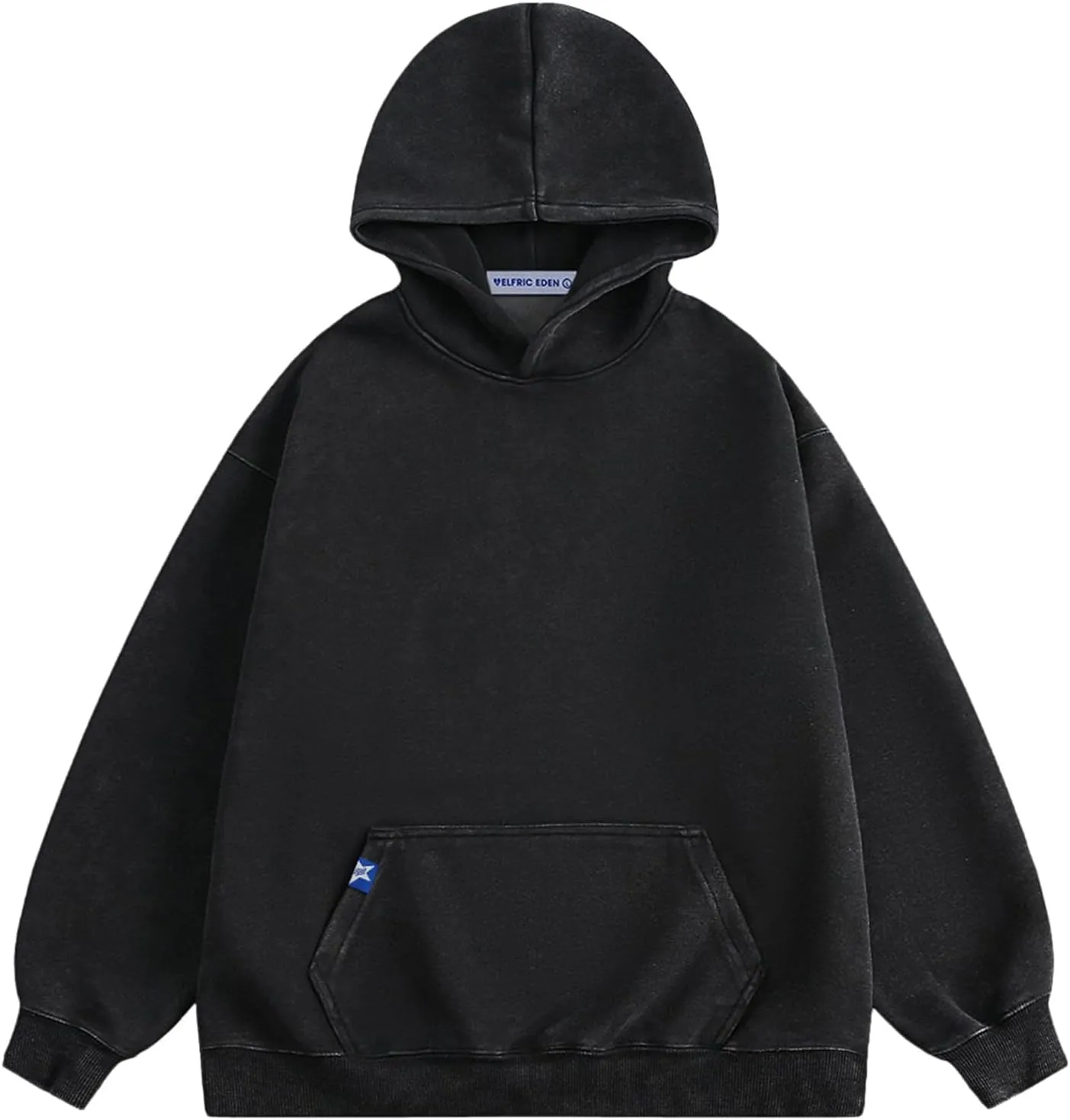 Aelfric Eden Washed Hoodie Oversized Vintage Hoodies Unisex Streetwear Solid Hooded Sweatshirt with Pocket