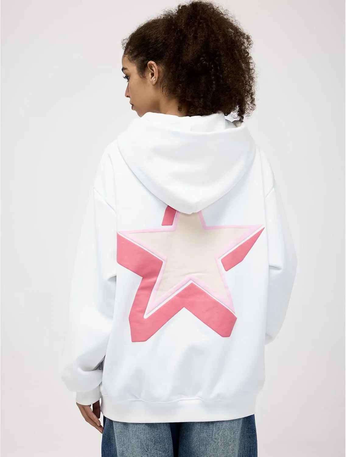Aelfric Eden Womens Oversized Star Graphic Hoodies Fashion Long Sleeve Hoodie Pullover Hooded Sweatshirt Unisex