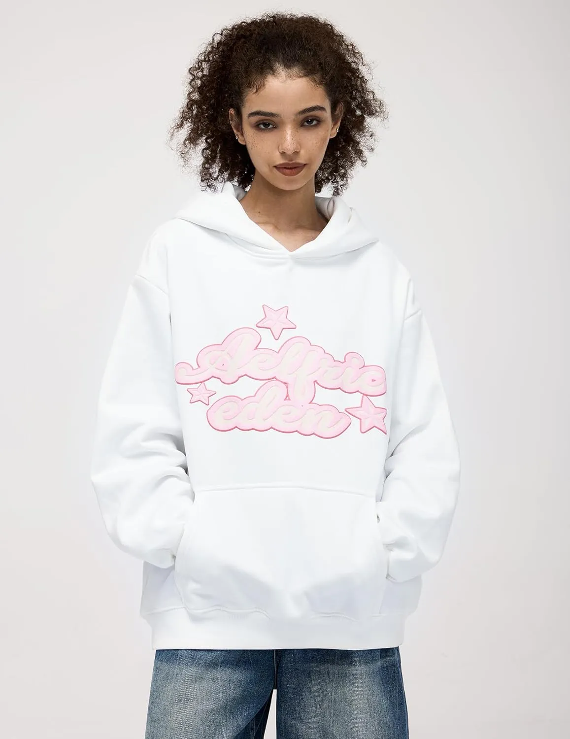 Aelfric Eden Womens Oversized Star Graphic Hoodies Fashion Long Sleeve Hoodie Pullover Hooded Sweatshirt Unisex