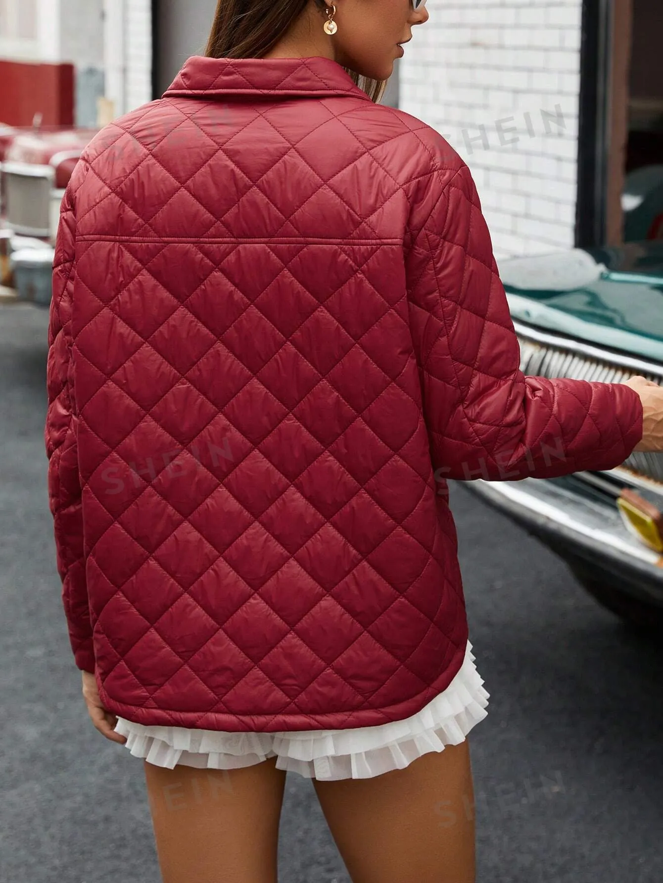 Affinna INS Style Casual Street Fashion Women's Jacket With Multi-Pockets, Turndown Collar, Quilted Patchwork Design, Warm And Comfortable, Suitable For Winter