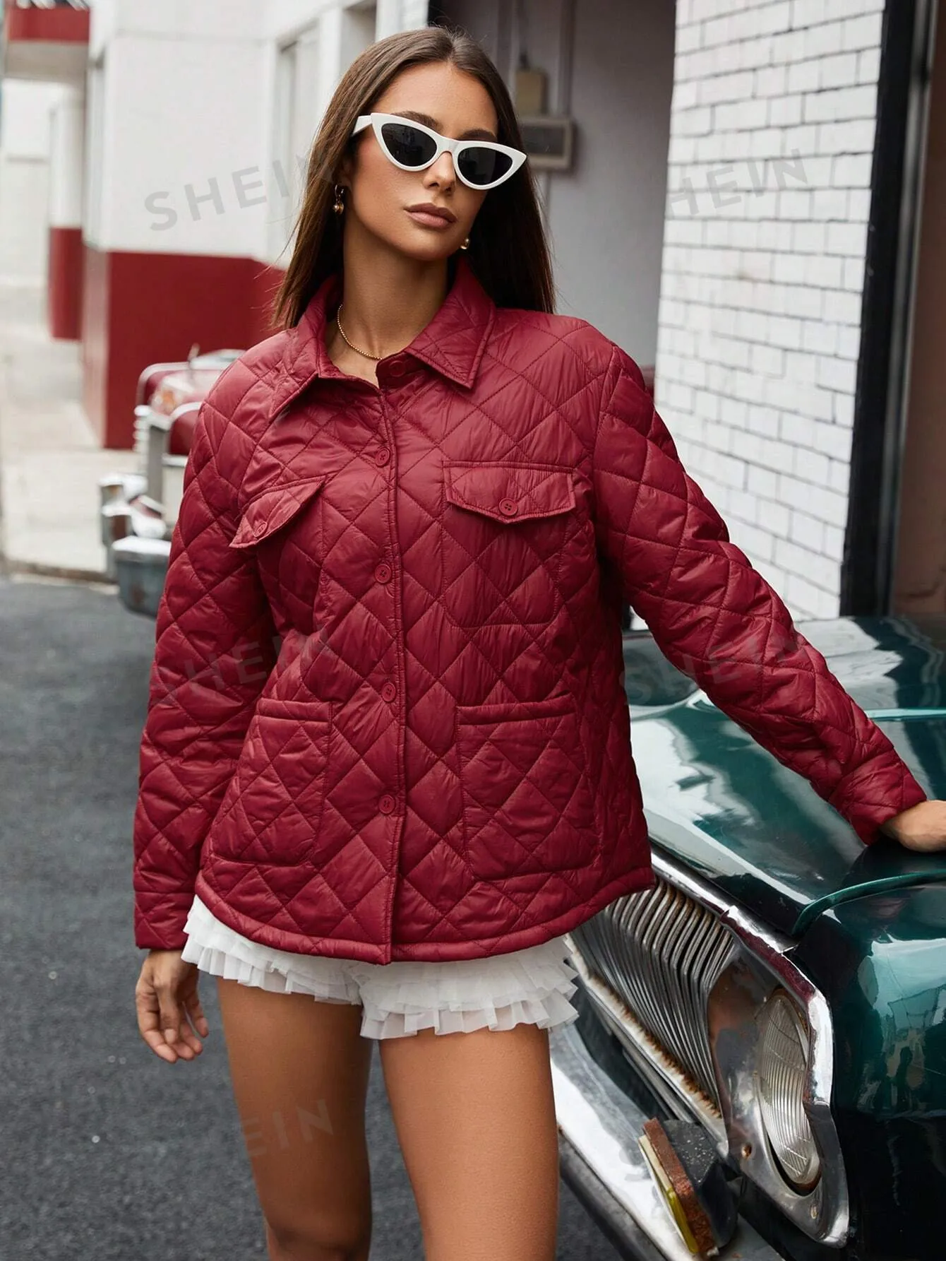Affinna INS Style Casual Street Fashion Women's Jacket With Multi-Pockets, Turndown Collar, Quilted Patchwork Design, Warm And Comfortable, Suitable For Winter
