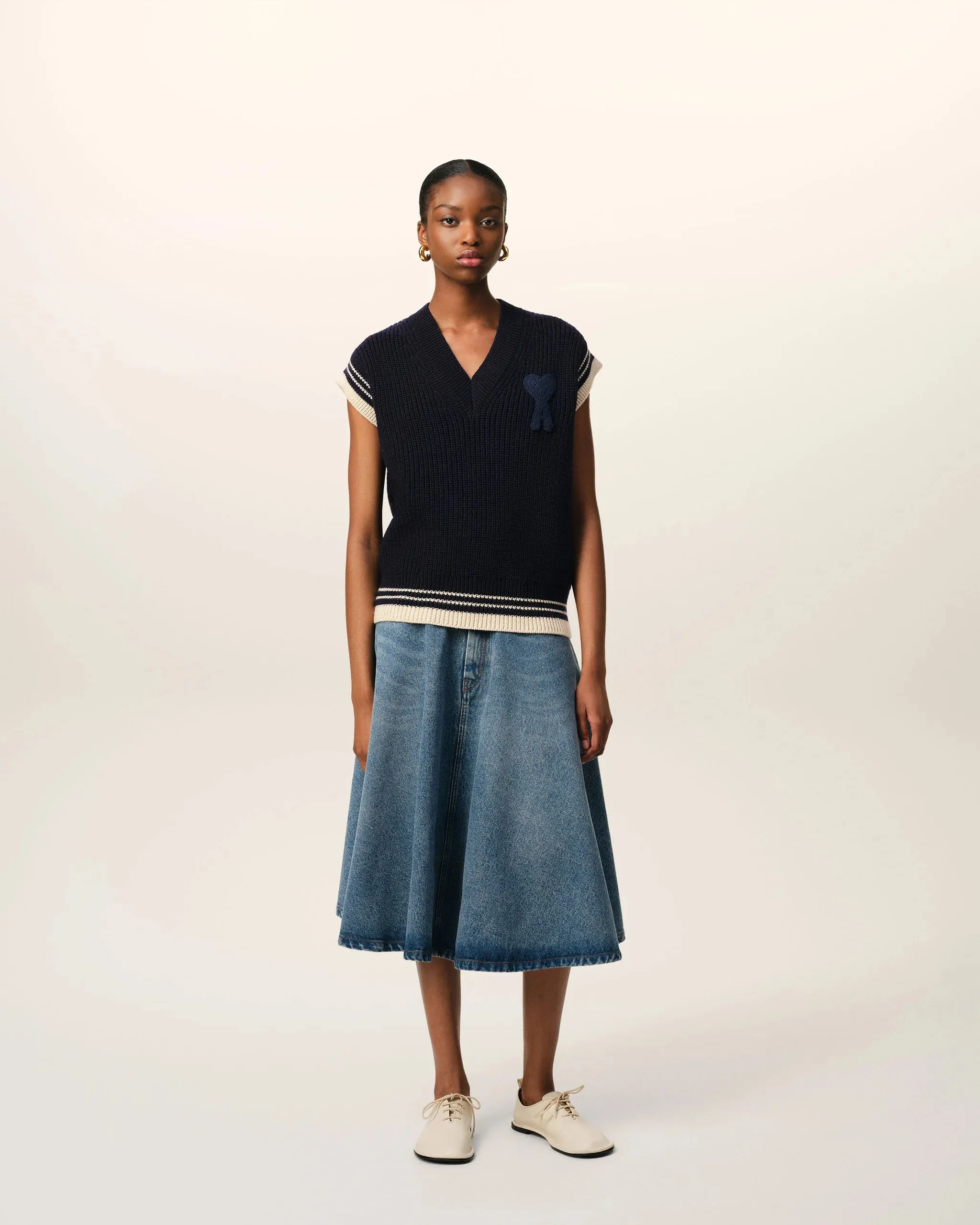 AMI PARIS RIBBED SWEATER VEST