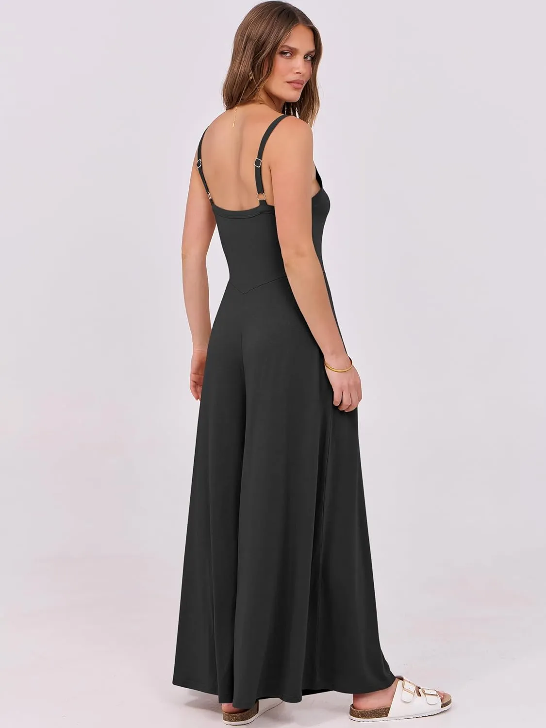 ANRABESS Womens Casual Loose Sleeveless Jumpsuits Dressy Wide Leg Adjustable Strap Rompers 2025 Summer Vacation Outfits