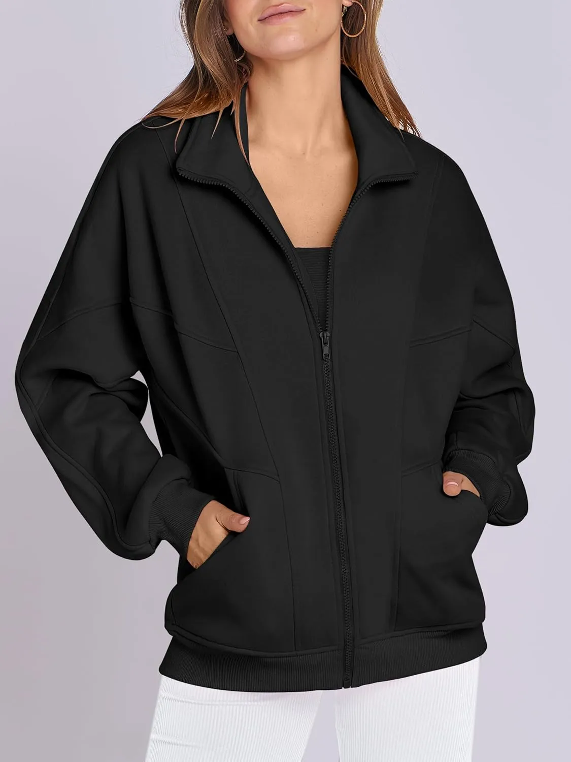 ANRABESS Women's Oversized Full Zip Up Sweatshirts Jacket 2025 Fall Fleece Long Sleeve Hoodies Outfit