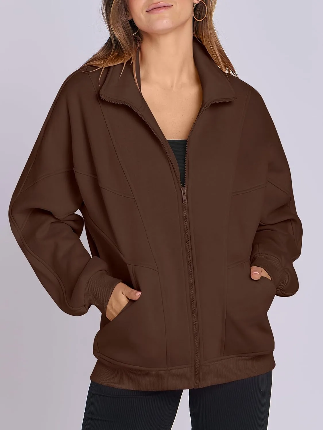 ANRABESS Women's Oversized Full Zip Up Sweatshirts Jacket 2025 Fall Fleece Long Sleeve Hoodies Outfit