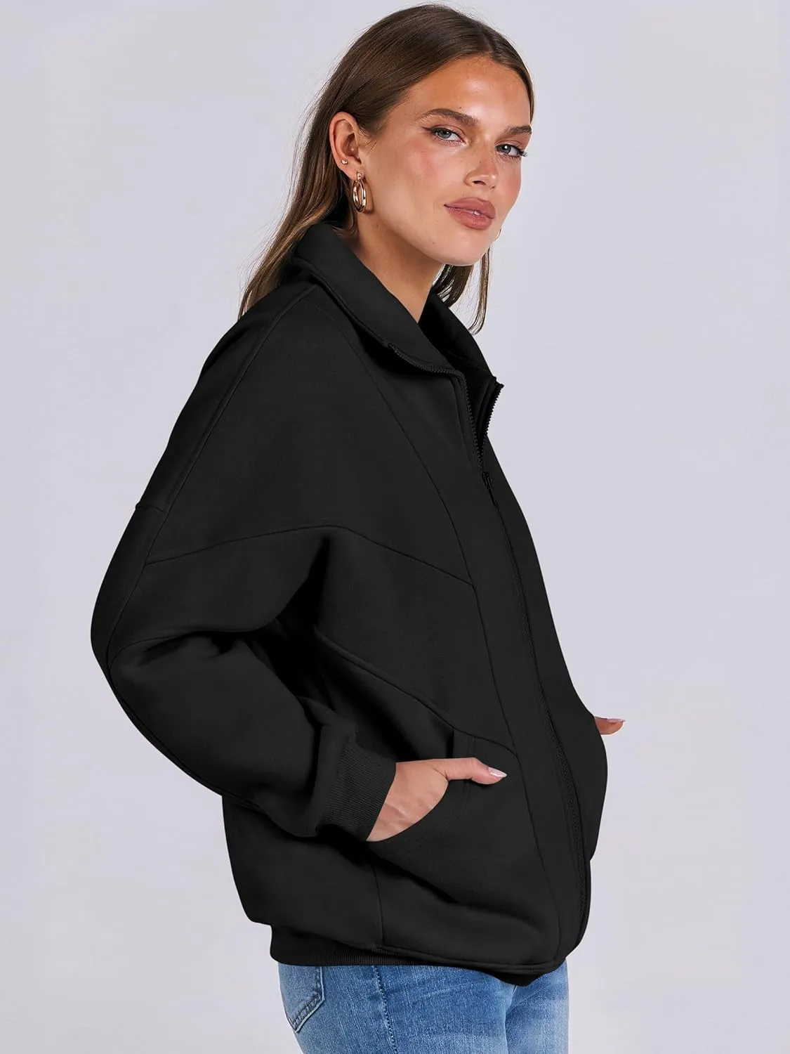 ANRABESS Women's Oversized Full Zip Up Sweatshirts Jacket 2025 Fall Fleece Long Sleeve Hoodies Outfit