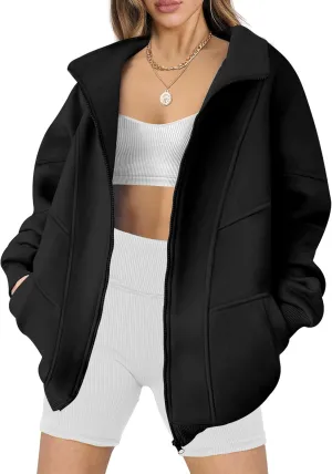ANRABESS Women's Oversized Full Zip Up Sweatshirts Jacket 2025 Fall Fleece Long Sleeve Hoodies Outfit