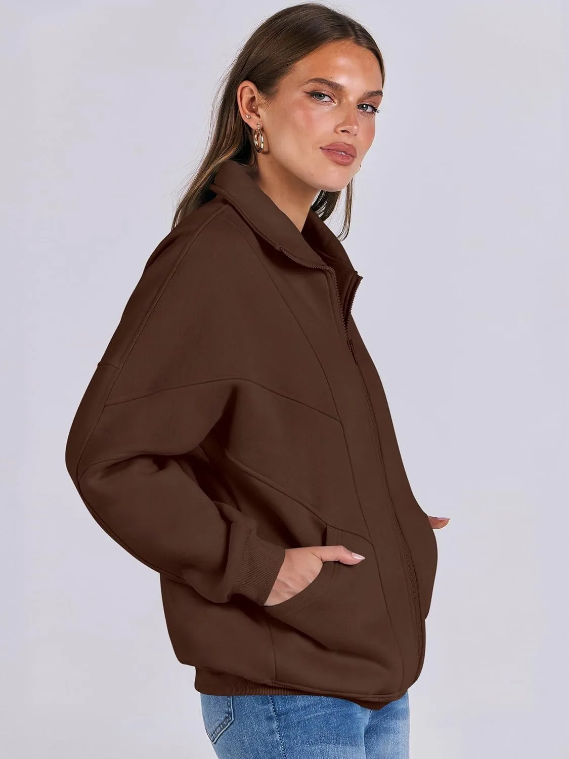 ANRABESS Women's Oversized Full Zip Up Sweatshirts Jacket 2025 Fall Fleece Long Sleeve Hoodies Outfit