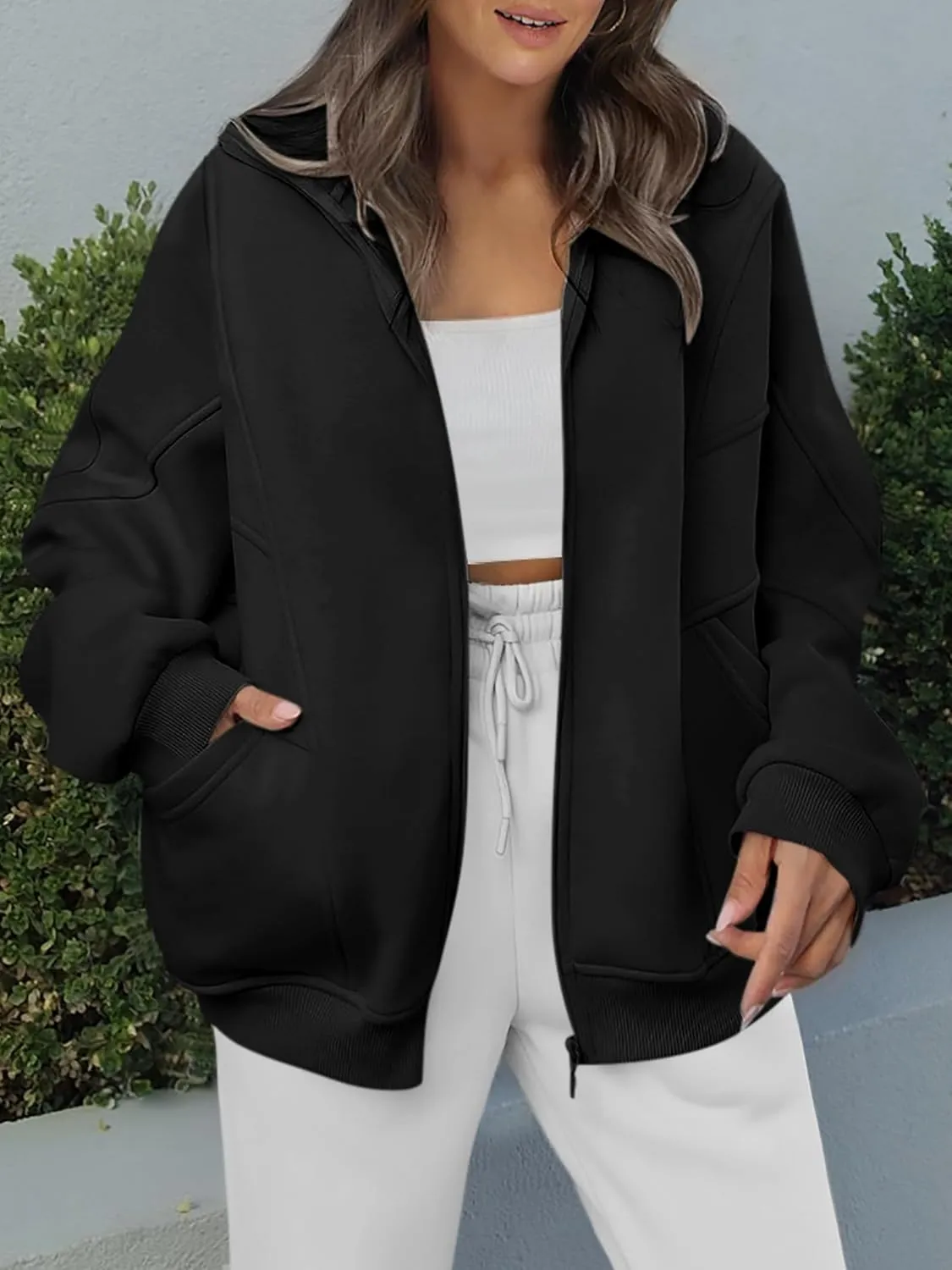 ANRABESS Women's Oversized Full Zip Up Sweatshirts Jacket 2025 Fall Fleece Long Sleeve Hoodies Outfit