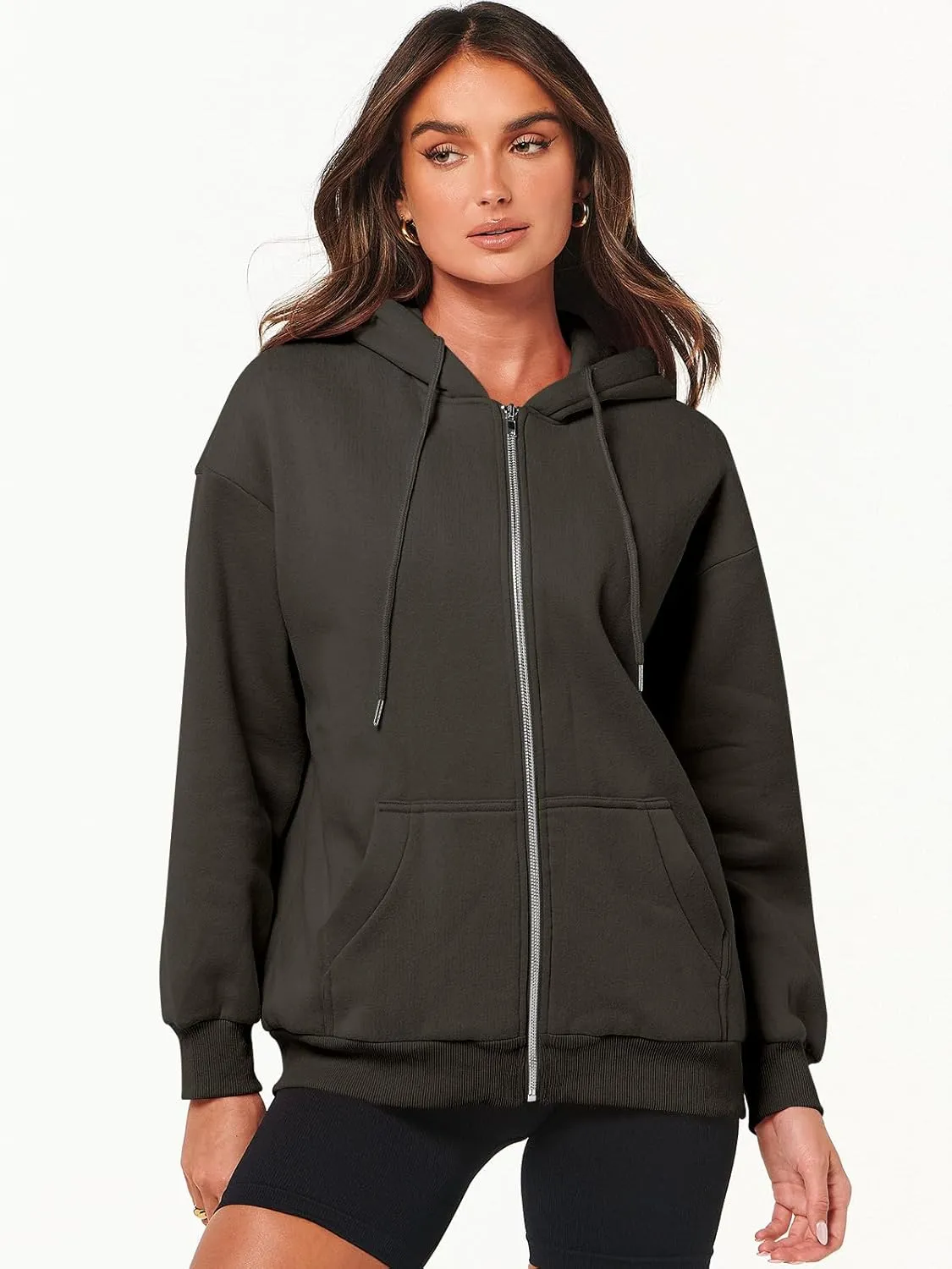ANRABESS Womens Zip Up Hoodies Long Sleeve Oversized Sweatshirts Fleece Y2K Jacket Pockets 2025 Fall Outfits Fashion Clothes