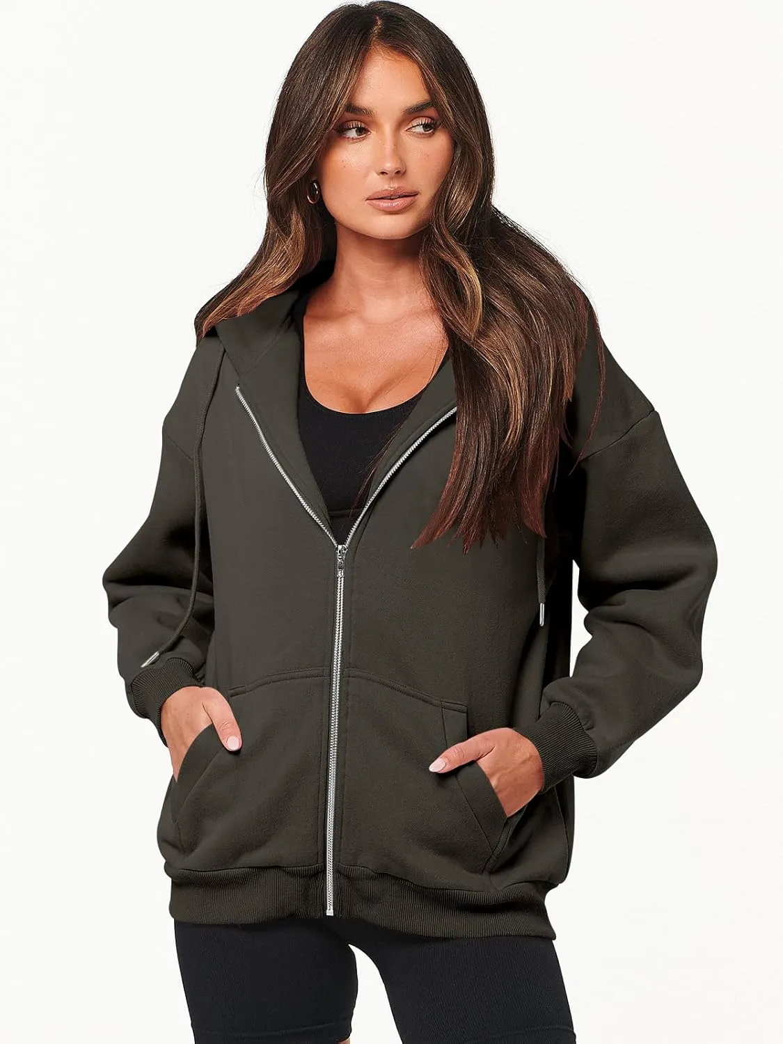 ANRABESS Womens Zip Up Hoodies Long Sleeve Oversized Sweatshirts Fleece Y2K Jacket Pockets 2025 Fall Outfits Fashion Clothes