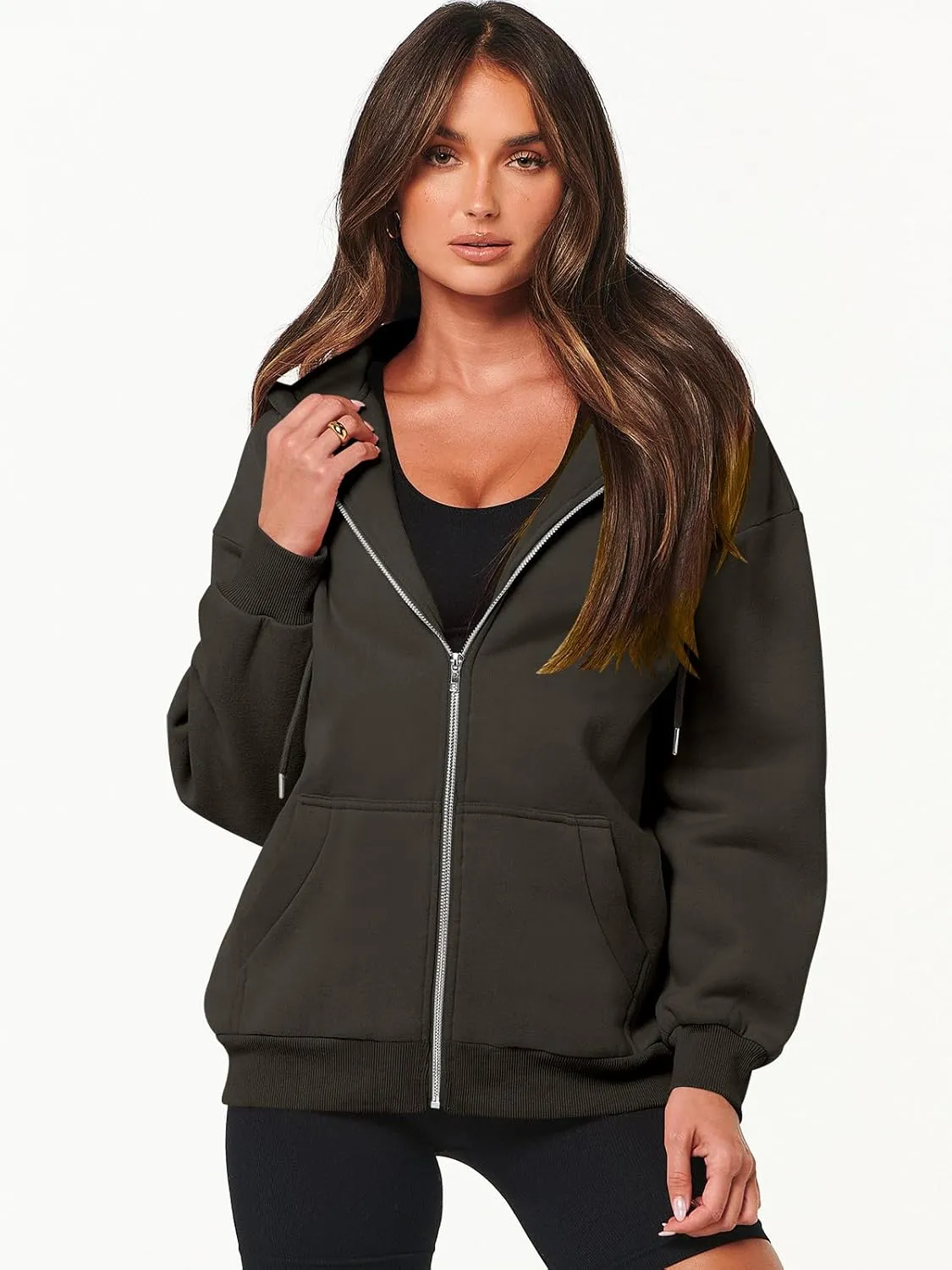 ANRABESS Womens Zip Up Hoodies Long Sleeve Oversized Sweatshirts Fleece Y2K Jacket Pockets 2025 Fall Outfits Fashion Clothes
