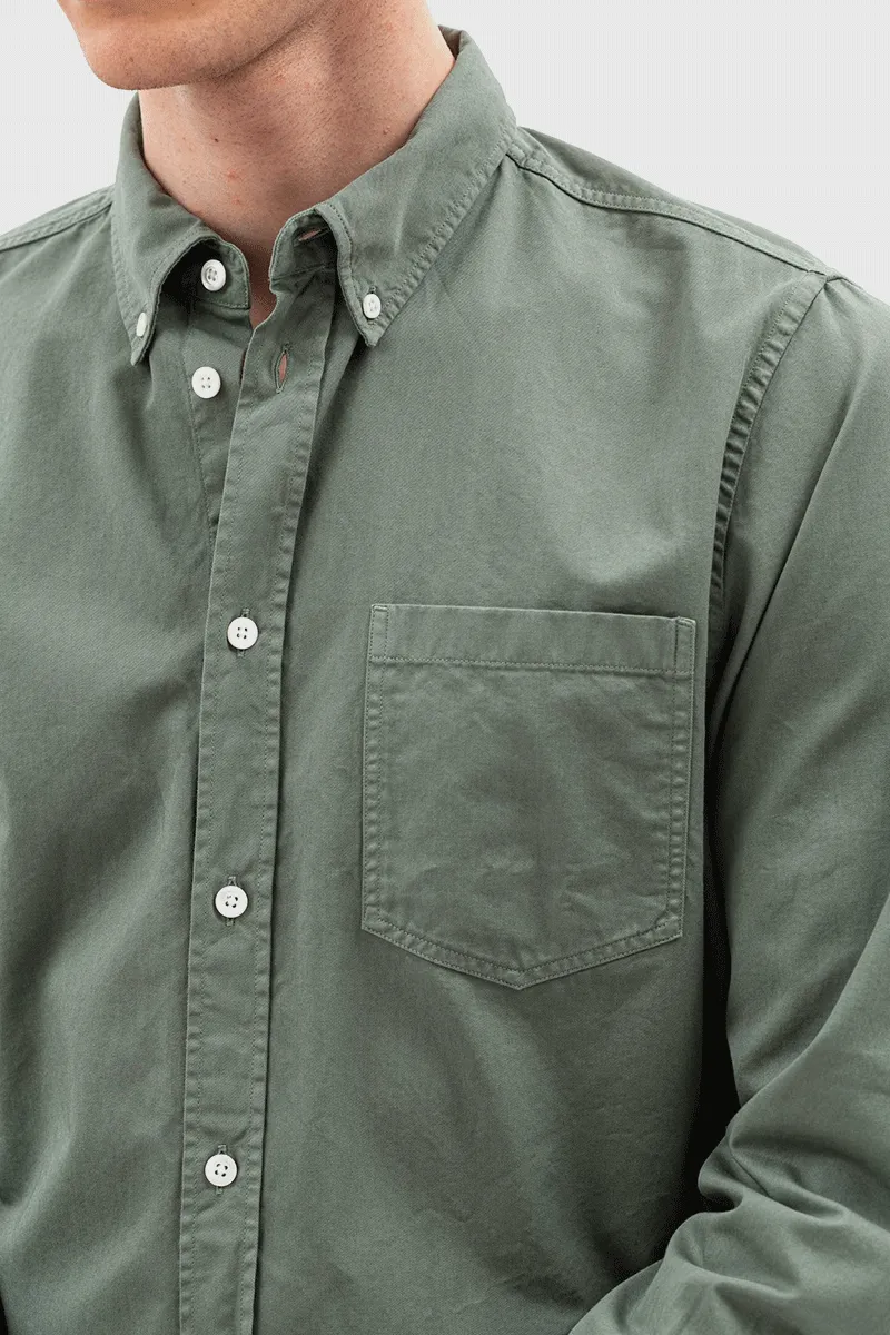 Anton Light Twill Shirt - Dried Sage Green