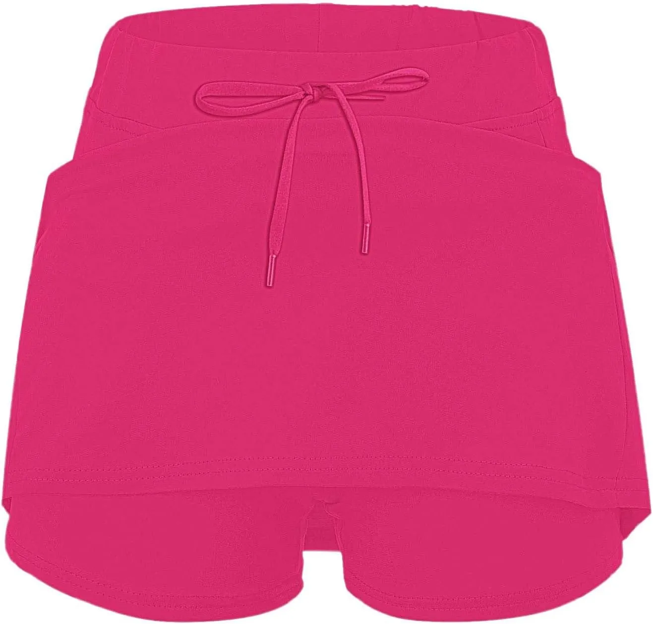 Athletic Skorts for Woman Elastic Hight Waist Drawstring Tennis Golf Skirt with Pockets Solid Color Yoga Shorts