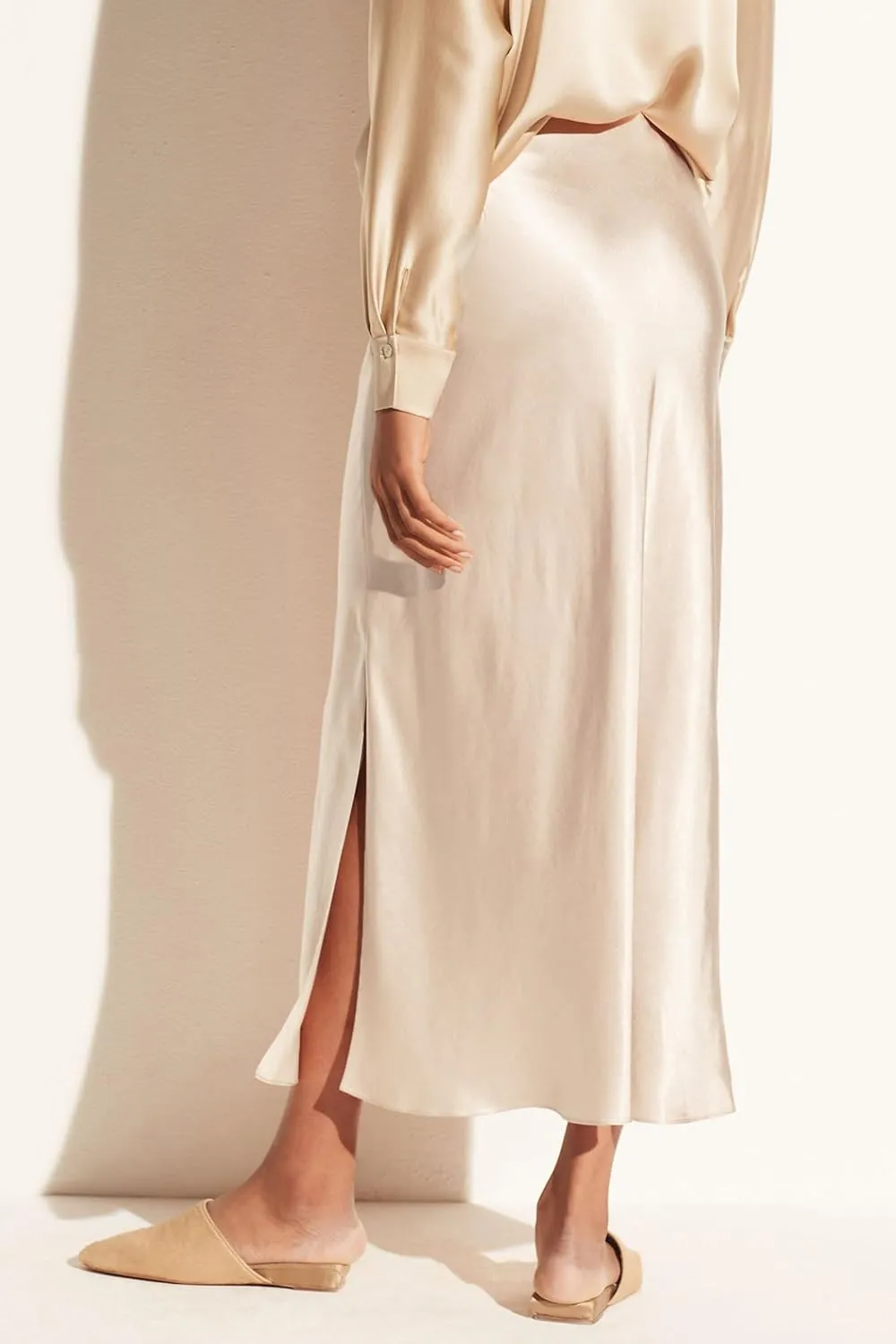 ATHX Women's Satin Long Skirt Dressy 2024 Summer High Waisted Silk A Line Split Elegant Maxi Skirts