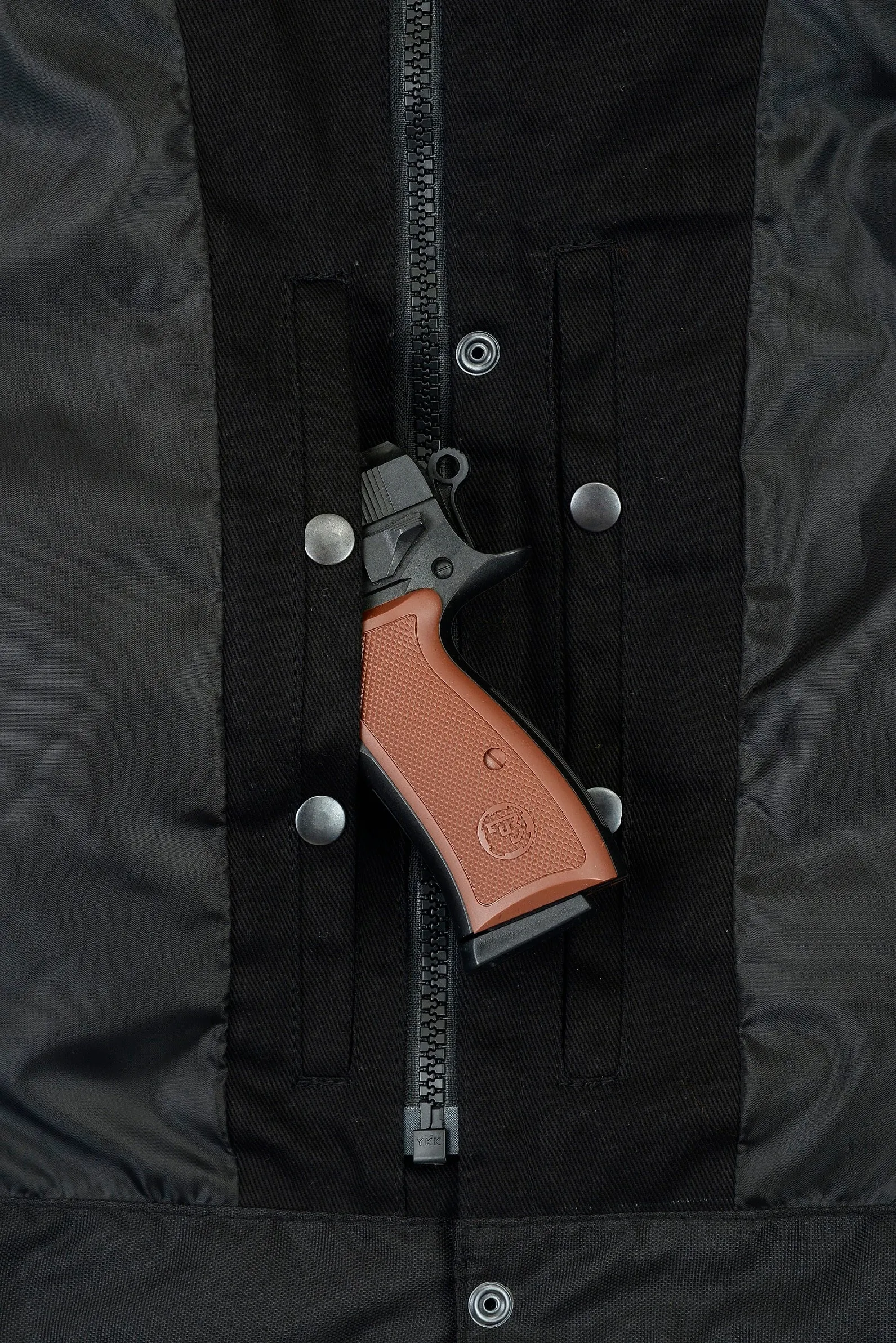 Biker Denim Club Style Anarchy Vest with Conceal Carry Gun pocket both sides