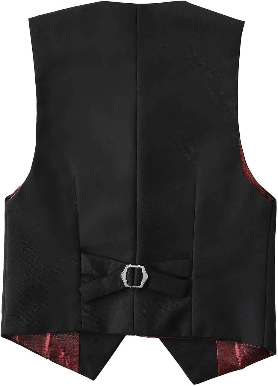 Boys Suit Set Formal Dress Shirt with Bowtie Vest Pants Toddler Boy Tuxedo Suits