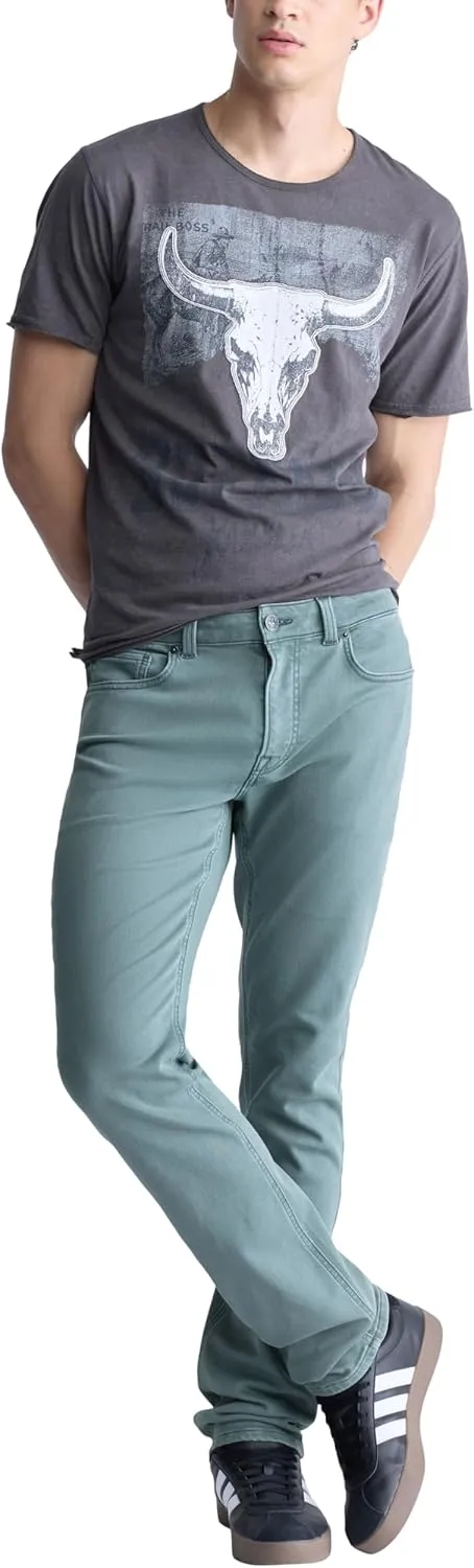 Buffalo David Bitton Men's Non-Denim Straight Leg Six French Terry Pants with Cotton Blend Stretch