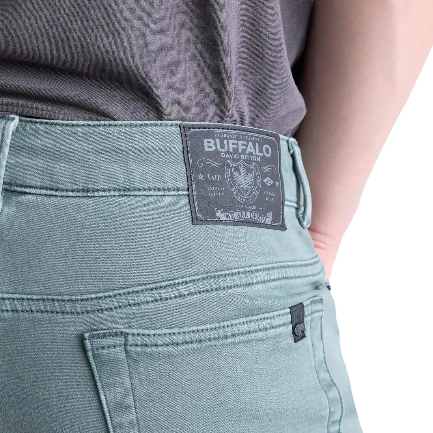 Buffalo David Bitton Men's Non-Denim Straight Leg Six French Terry Pants with Cotton Blend Stretch