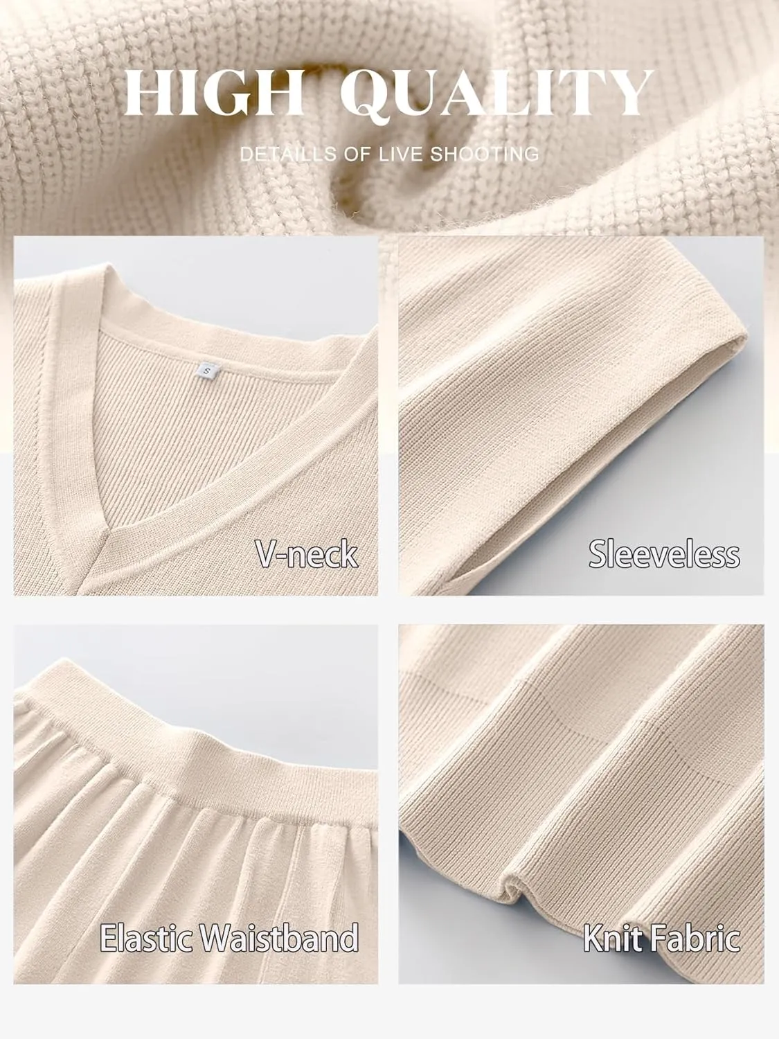 Caracilia Women's Summer 2 Piece Sweater Vest Sets Knit Top & Wide Leg Pants Lounge Matching Set 2025 Spring Airport Outfits
