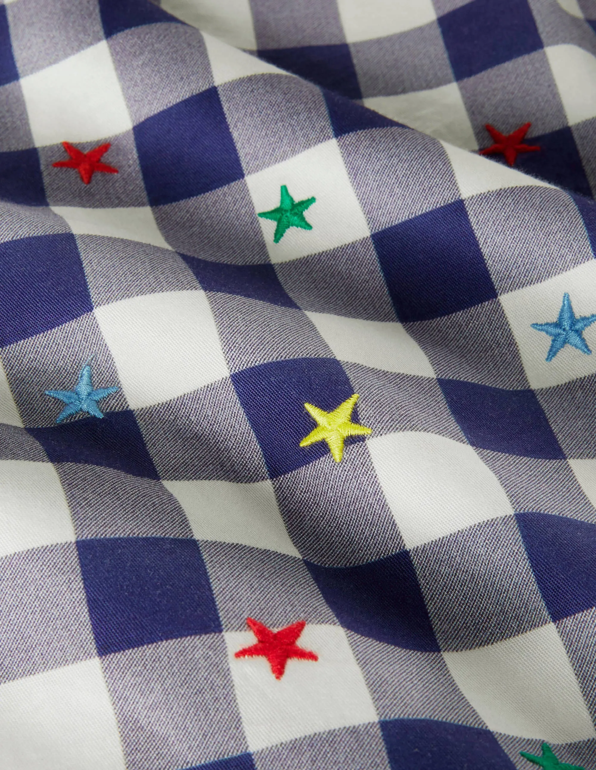 Casual Twill Shirt-Navy/Ivory Rainbow Star