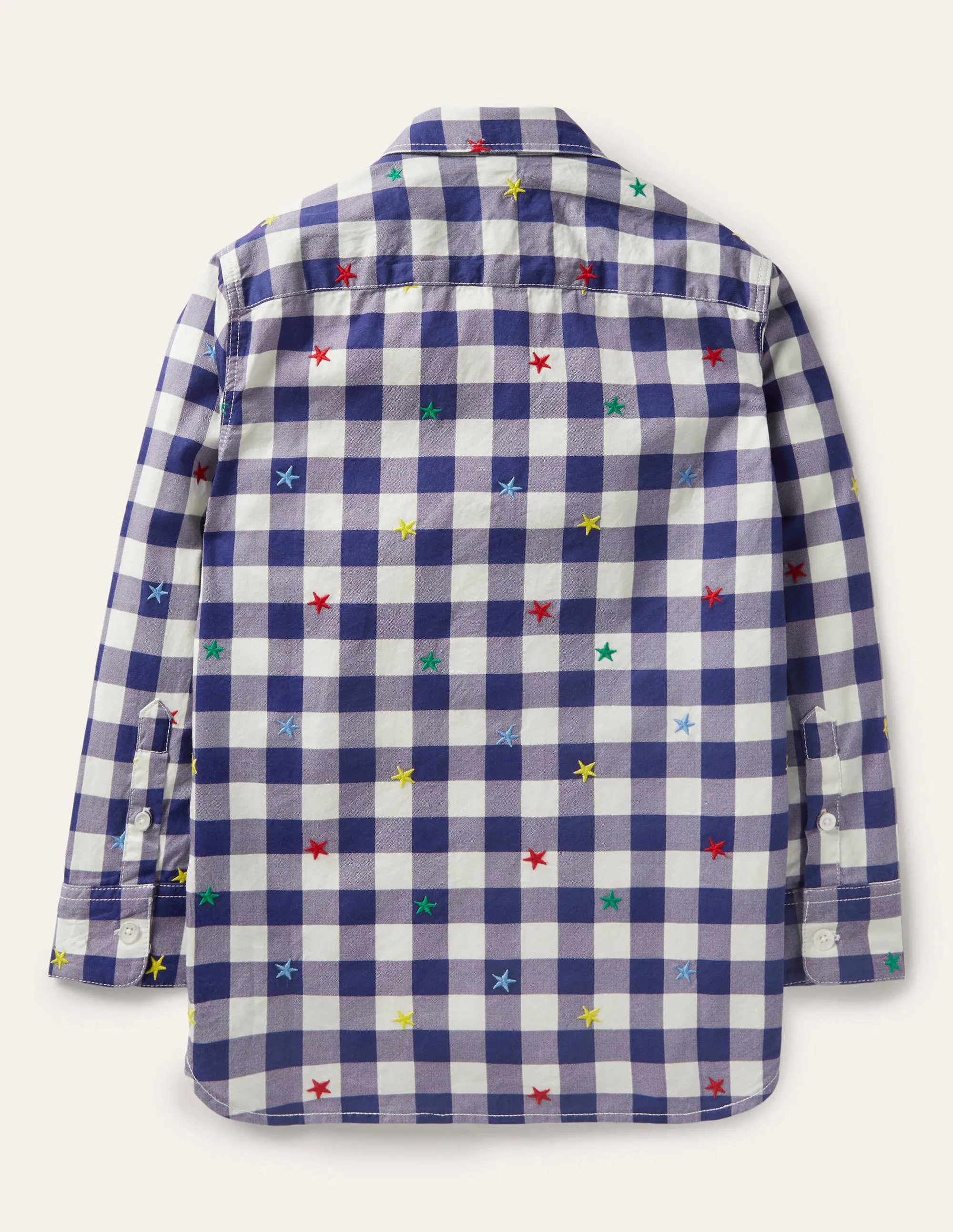 Casual Twill Shirt-Navy/Ivory Rainbow Star