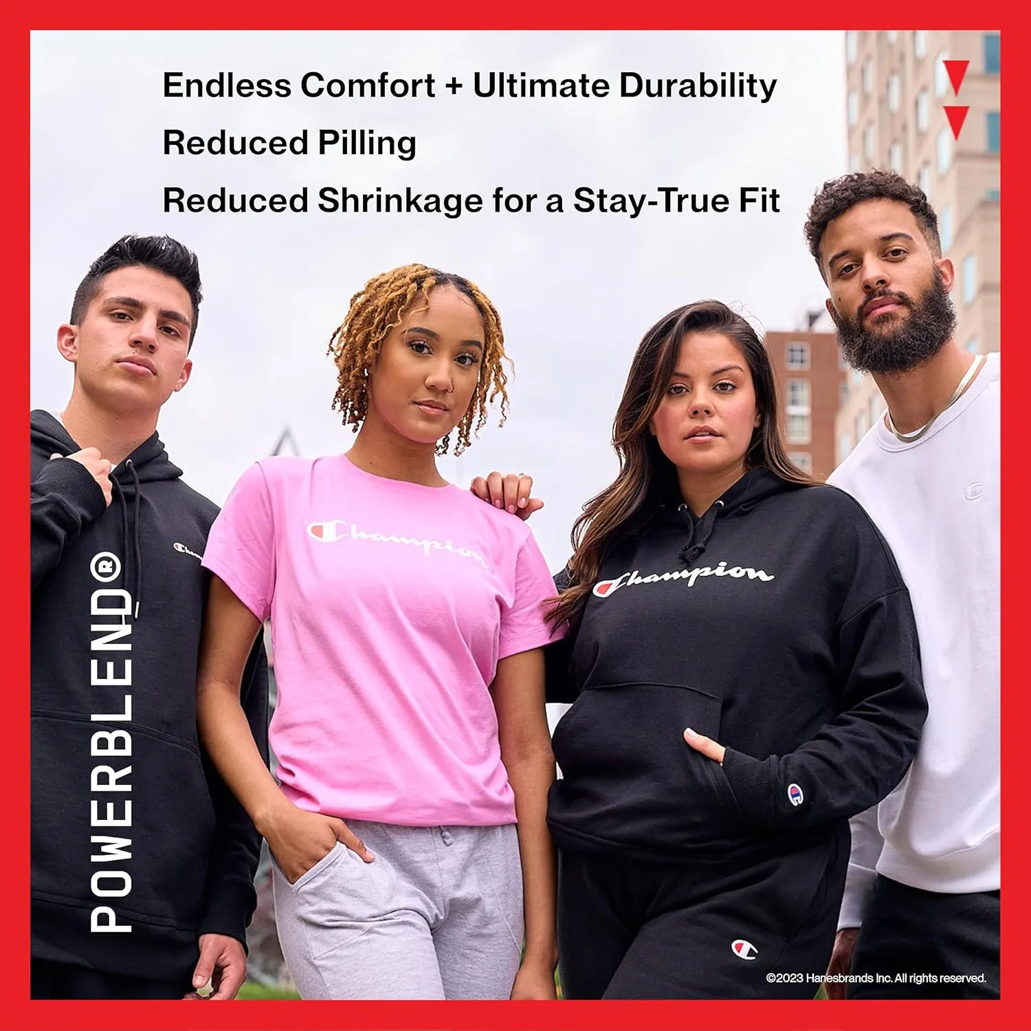 Champion Women's Sweatshirt, Powerblend, Crewneck for Women, C Logo (Plus Size Available)