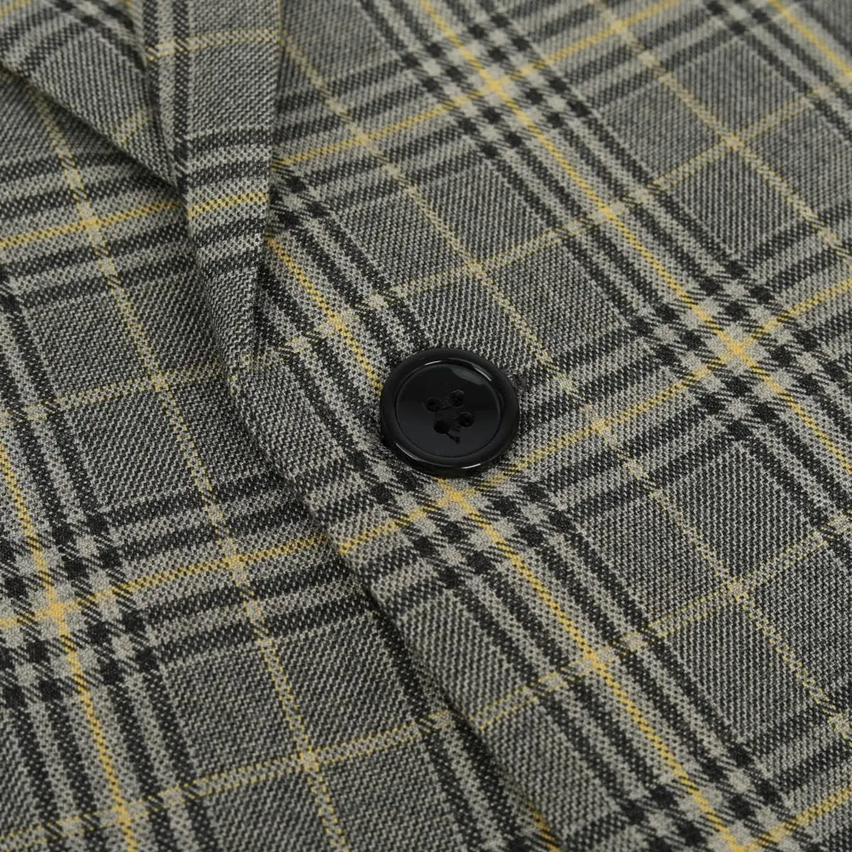 Cloudstyle Mens 3 Piece Slim fit Checked Suit Blue/Black Single Breasted Vintage Suits