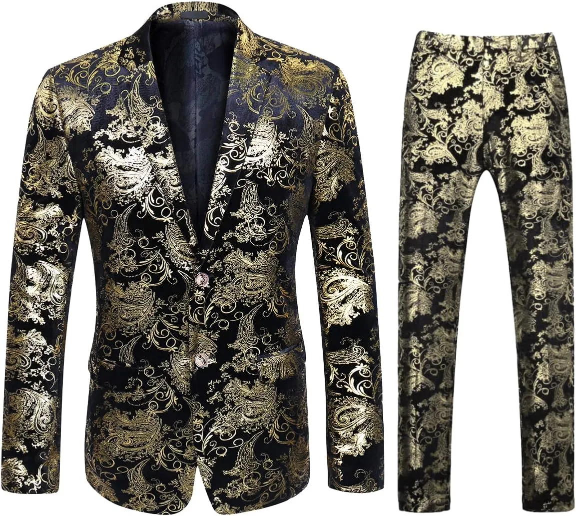 Cloudstyle Men's Dress Suit Single-Breasted 2 Pieces Slim Fit 2 Buttons Suits