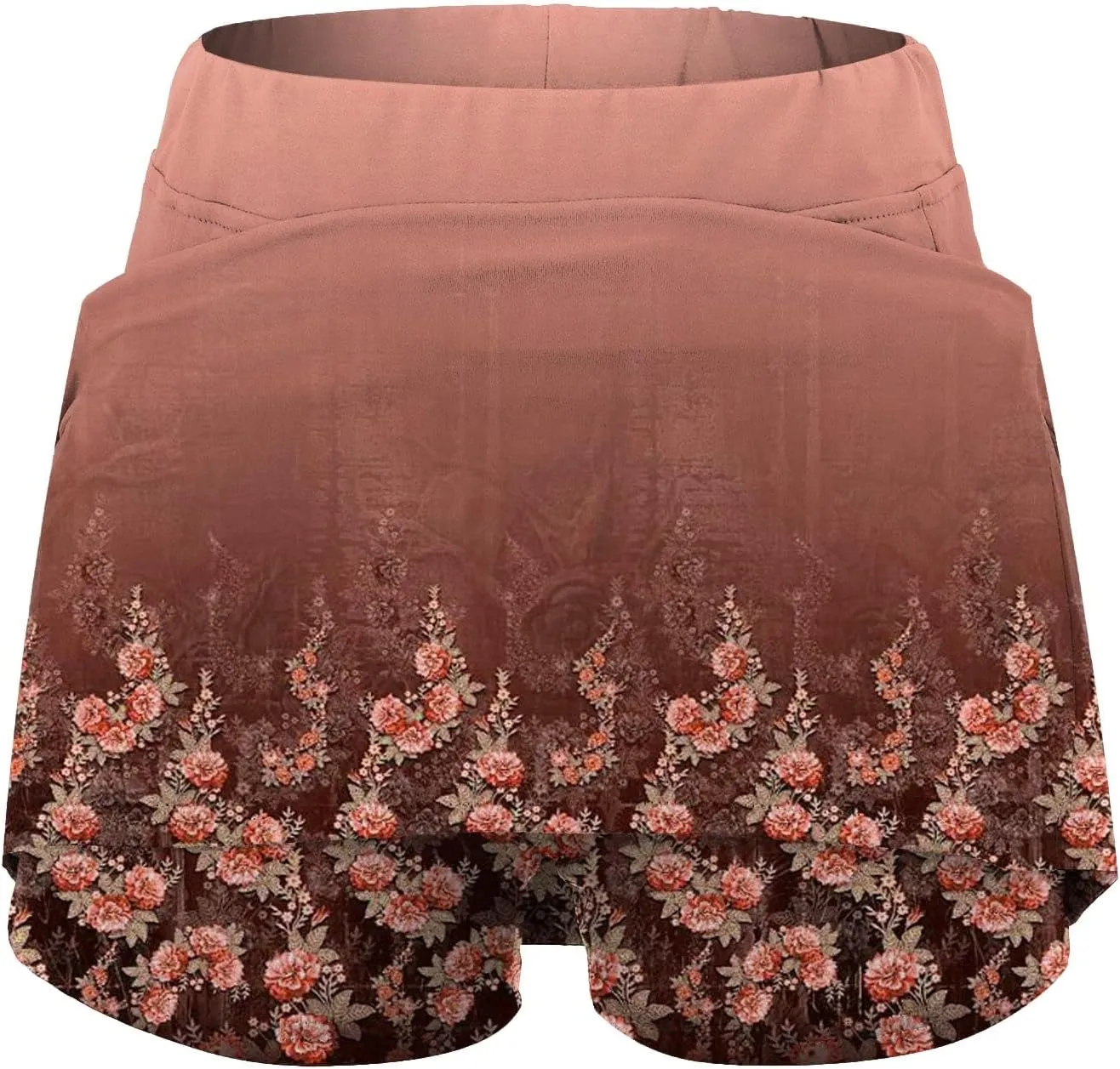 cooki Women's Tennis Skirts with Pockets Shorts High Waisted Floral Print Workout Golf Skorts Summer Casual Yoga Mini Skirt