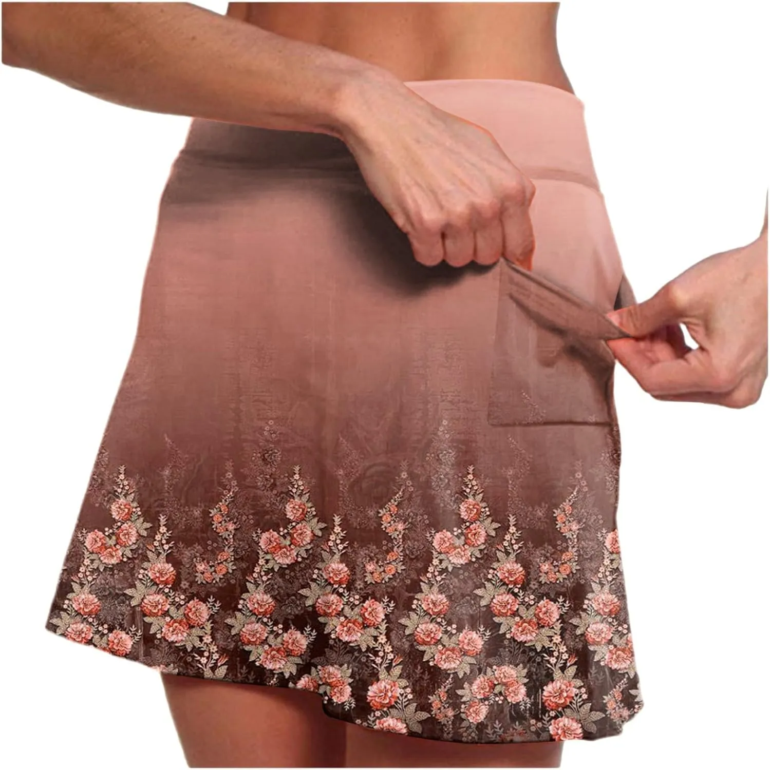 cooki Women's Tennis Skirts with Pockets Shorts High Waisted Floral Print Workout Golf Skorts Summer Casual Yoga Mini Skirt