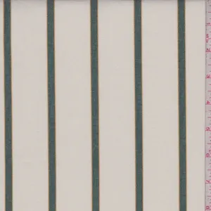 Cream/Jade Stripe Oxford Fabric