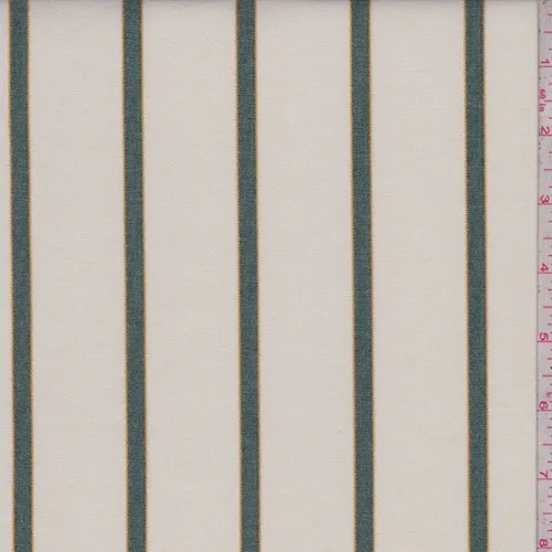 Cream/Jade Stripe Oxford Fabric