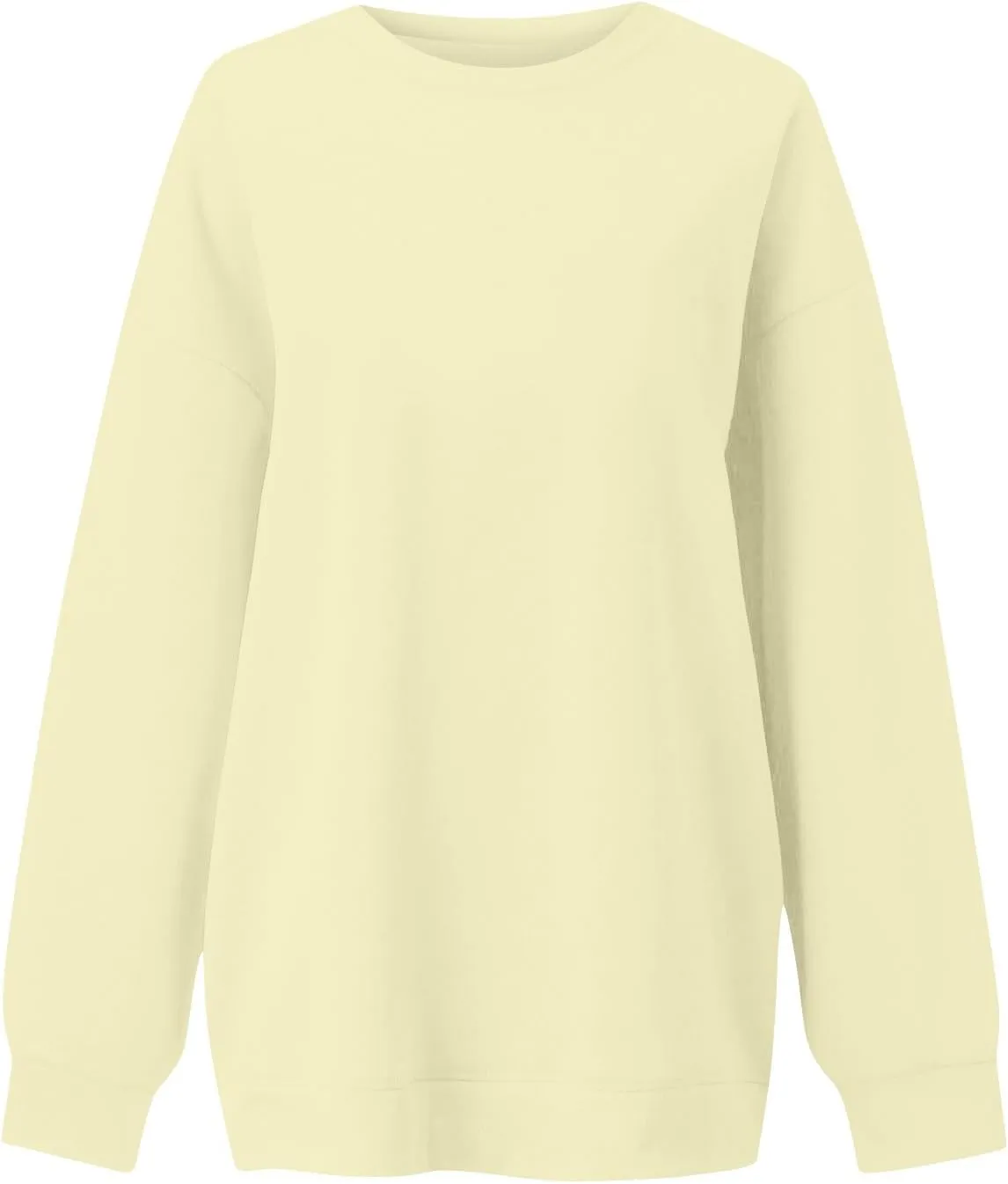 Crewneck Sweatshirts Women Preppy Fleece Plain Oversized Hoodie Trendy Aesthetic Hoodies Winter Crew Neck Sweatshirt