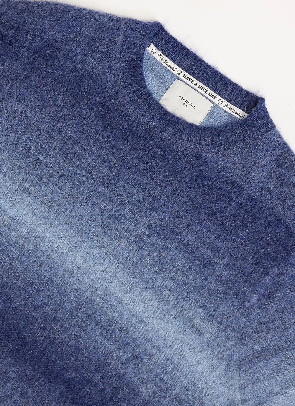 Deku Gradient Crew Neck Jumper | Mohair | Navy