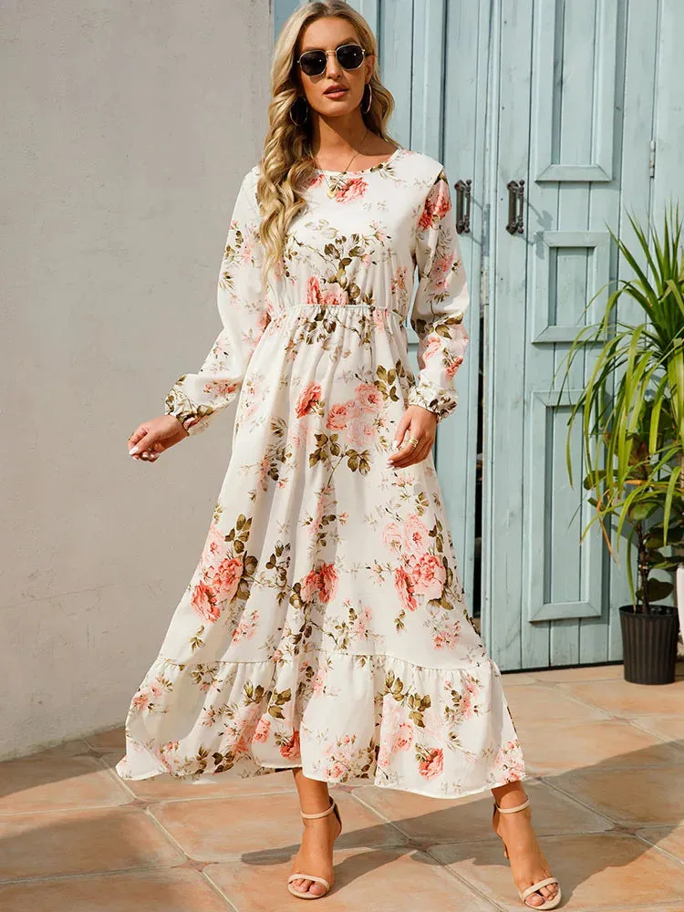 Elegant Floral Print Dress