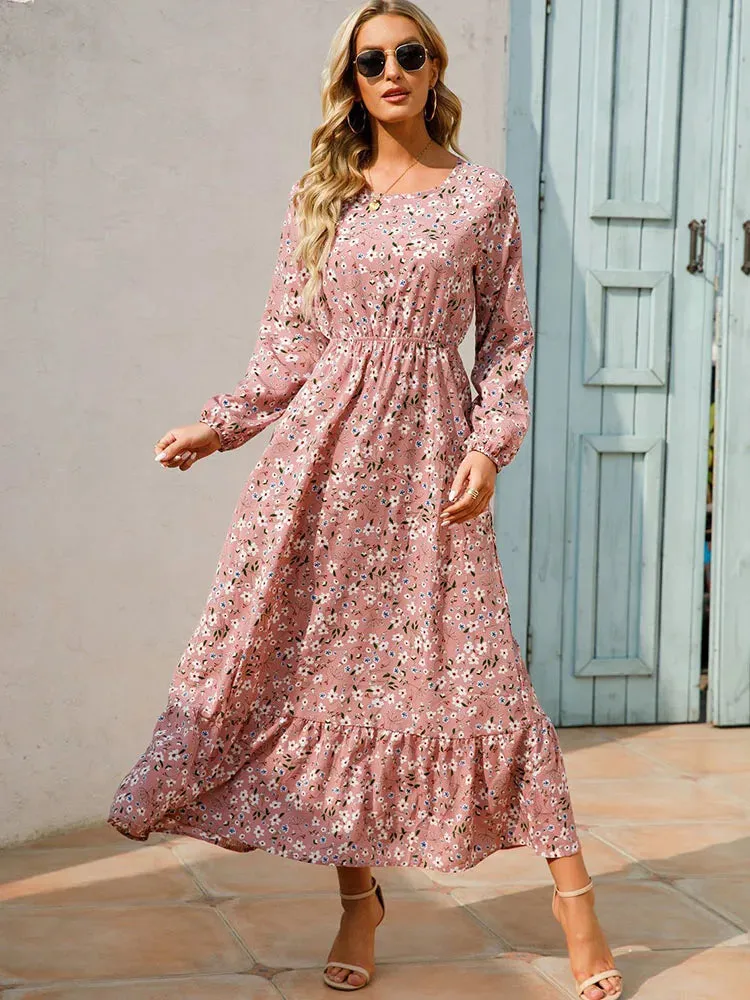Elegant Floral Print Dress