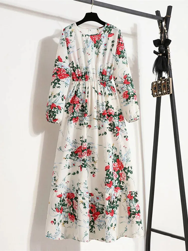 Elegant Floral Print Dress