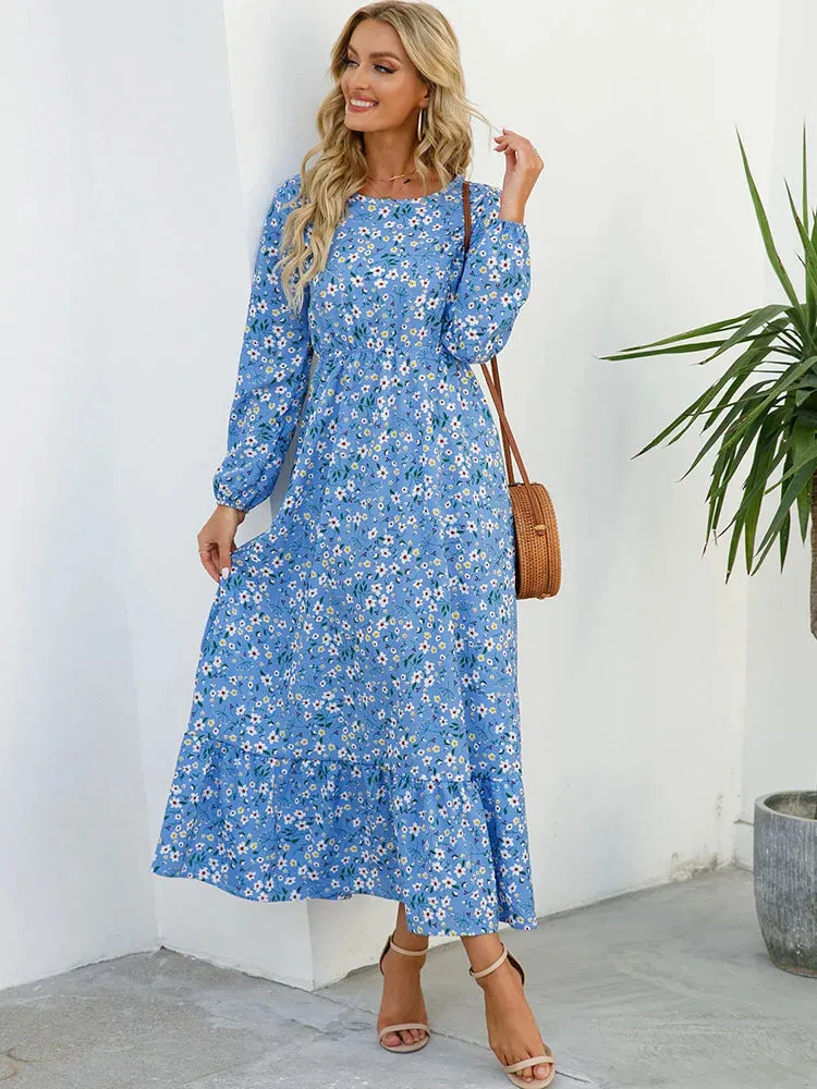 Elegant Floral Print Dress