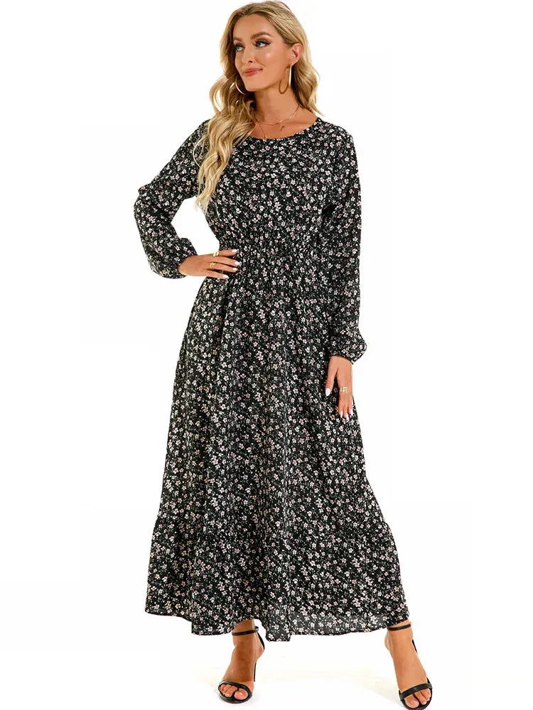 Elegant Floral Print Dress