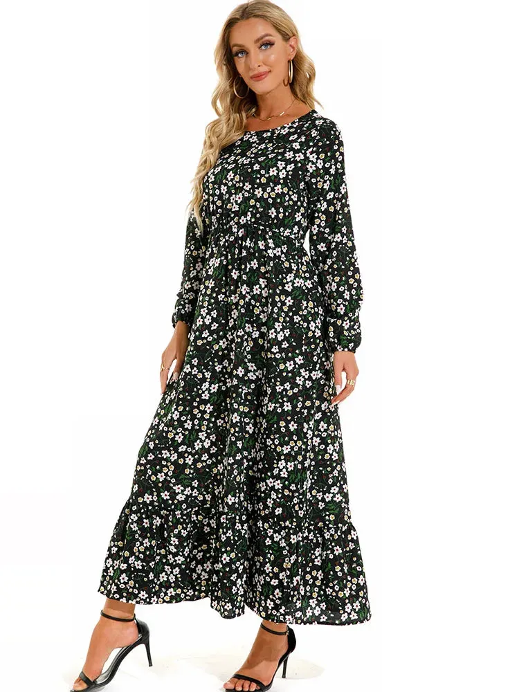 Elegant Floral Print Dress