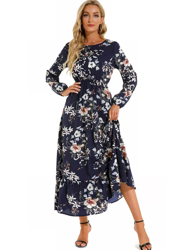 Elegant Floral Print Dress