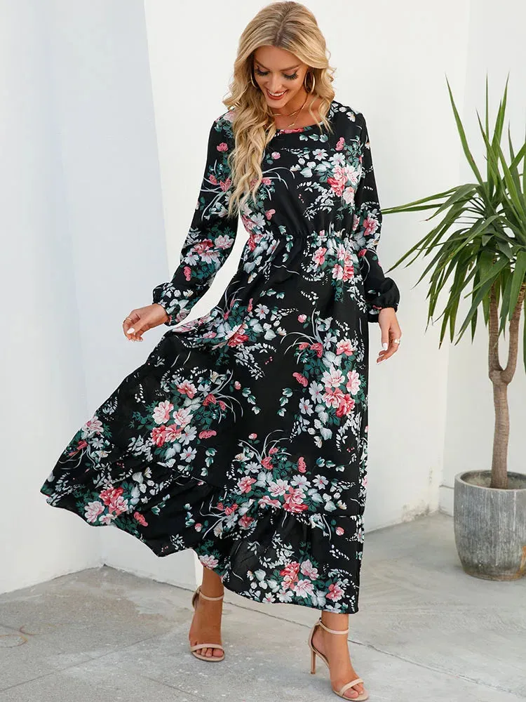 Elegant Floral Print Dress