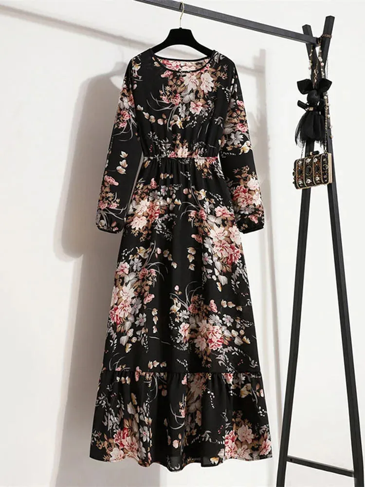 Elegant Floral Print Dress