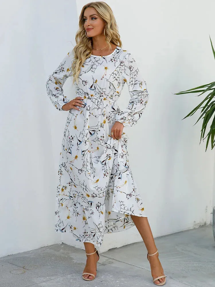 Elegant Floral Print Dress