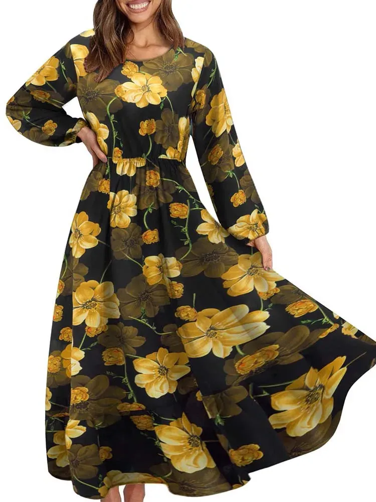 Elegant Floral Print Dress