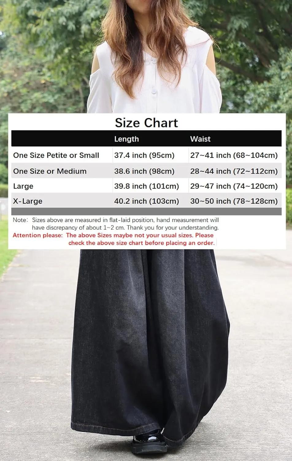 Extra Wide Leg Denim Pants for Women Long Jeans Elastic Waist with Pockets Plus Size Loose Casual